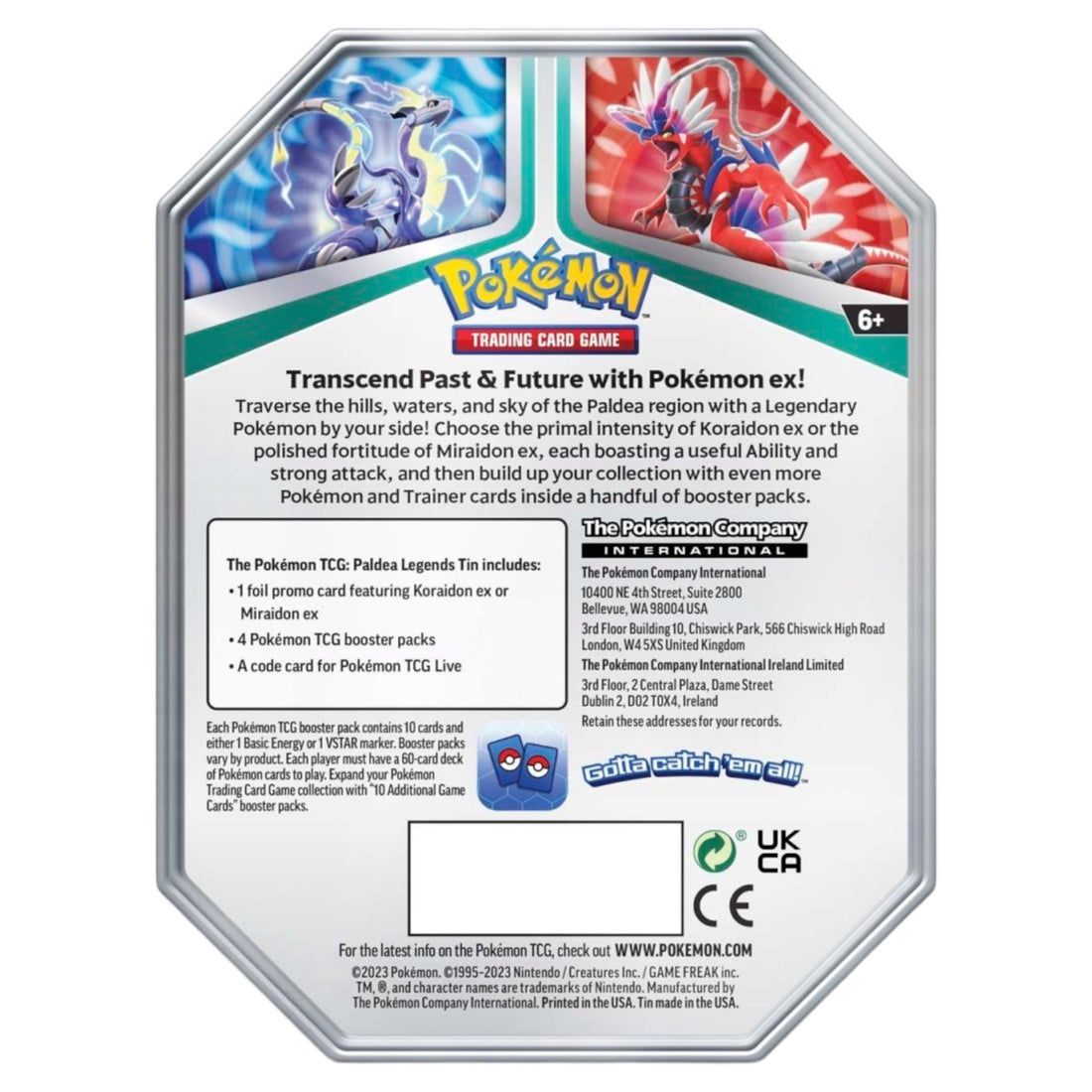 Pokémon TCG: Paldea Legends Tin (Koraidon EX)