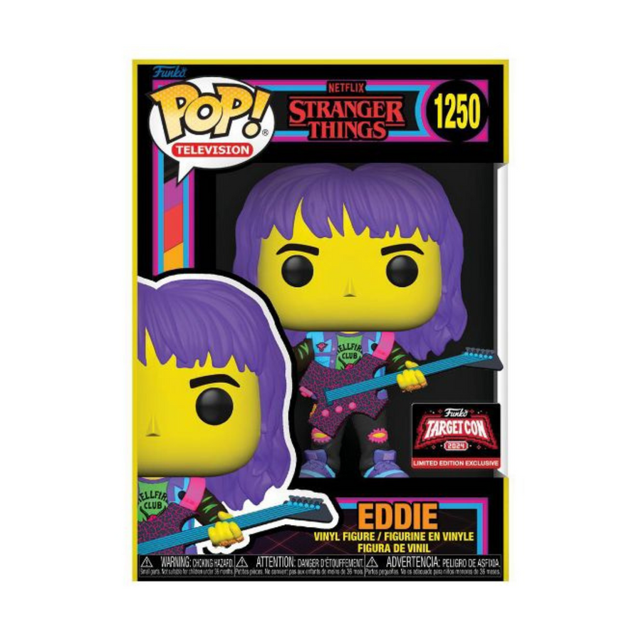 Stranger Things #1250 Eddie with Guitar (Blacklight) Target Con Exclusive Funko Pop