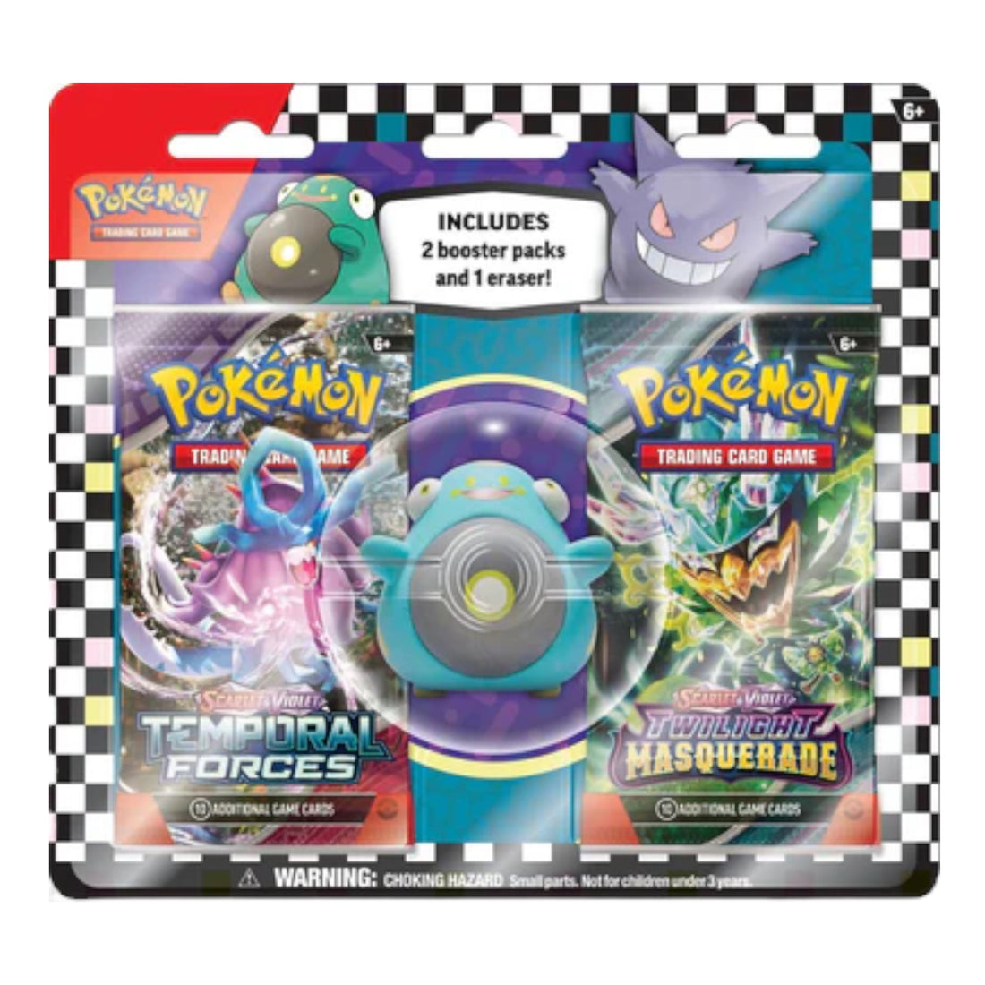 Pokémon TCG Back to School Eraser Blister (Gengar/Bellibolt)