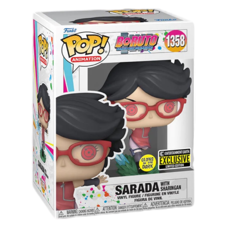 Boruto #1358 Sarada with Sharingan Glow-in-the-Dark Pop! Vinyl Figure - Entertainment Earth Exclusive Funko Pop