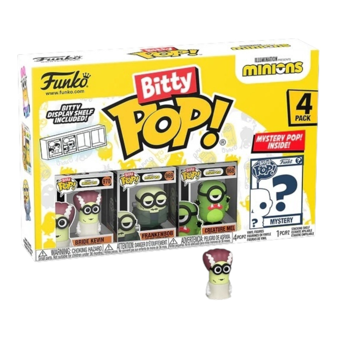 Funko Bitty Pop Minions Frankenbob , Bride Kevin & Creature Mel 4-Pack