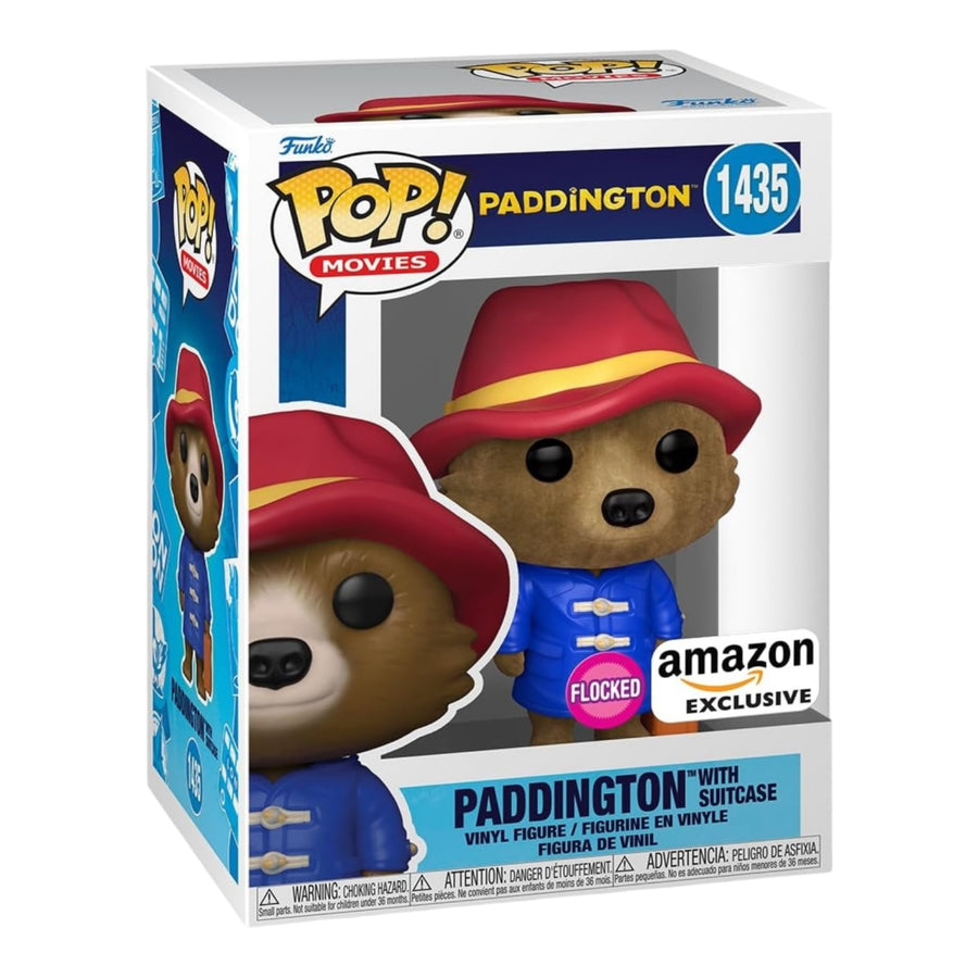 #1435 Paddington With Suitcase Flocked Amazon Exclusive Funko Pop