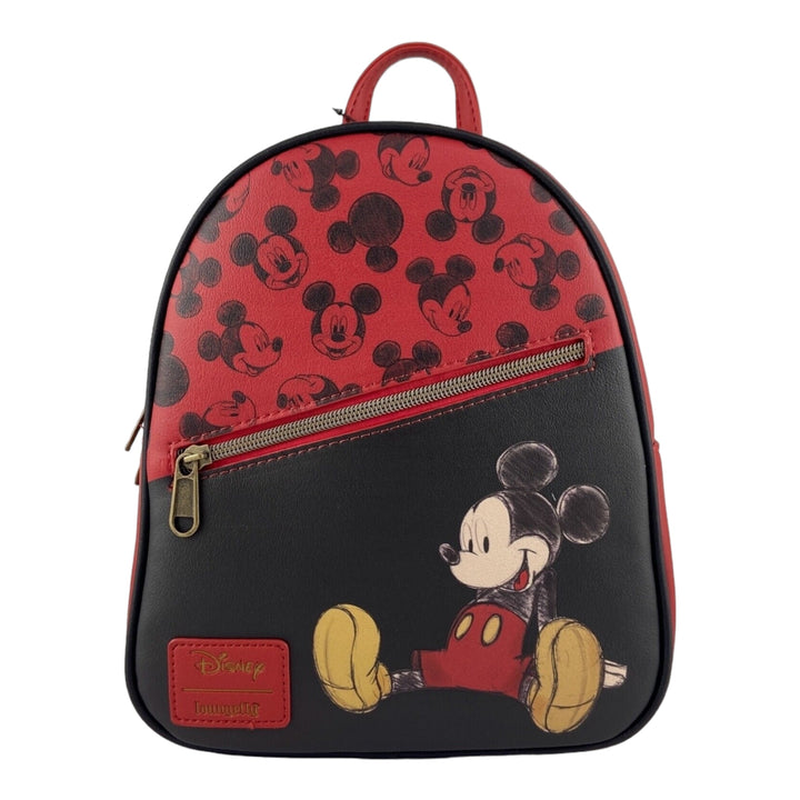 Disney Loungefly Mickey Mouse Diagonal Pocket Mini Backpack Hot Topic Exclusive