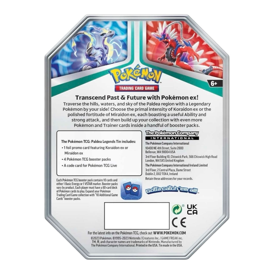 Pokémon TCG: Paldea Legends Tin (Miraidon ex)