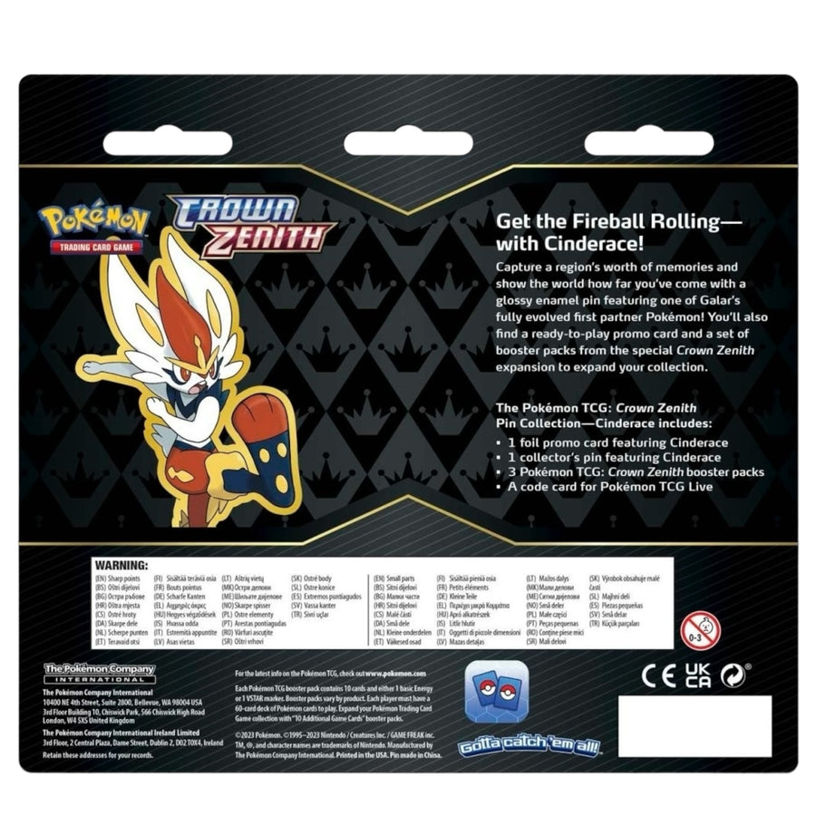 Pokémon TCG: Crown Zenith Pin Collection (Cinderace)