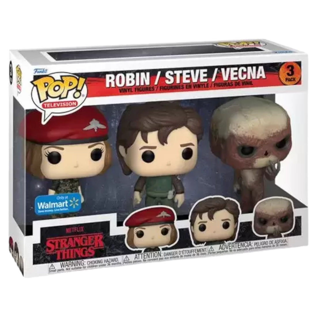 Stranger Things Robin / Steve / Vecna Walmart Exclusive Funko Pop 3 Pack